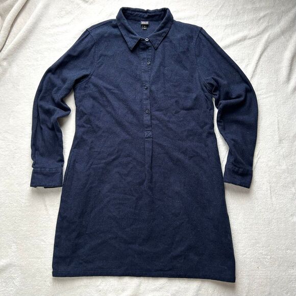 Patagonia Fjord Dress with Pockets Navy Blue size M 100% Organic Cotton - Picture 3 of 9